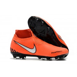 Nouveau Crampons Foot Nike Phantom Vision Elite DF FG Rouge Noir Blanc