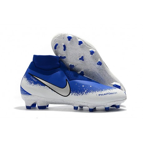 Nike Phantom Vision Elite DF FG Chaussure - Bleu Argent Blanc