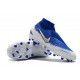Nike Phantom Vision Elite DF FG Chaussure - Bleu Argent Blanc