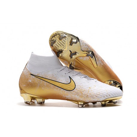 Nike Nouveau Chaussures Mercurial Superfly 6 Elite FG Blanc Or