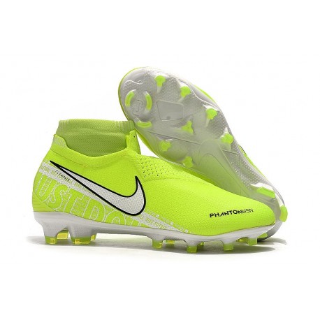 Nike Phantom Vision Elite DF FG Chaussure - Volt Blanc