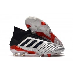 Chaussures Football Adidas Predator 19.1 FG Argent Noir Rouge