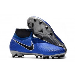 Nouveau Crampons Foot Nike Phantom Vision Elite DF FG Bleu Racer Noir Argent Volt