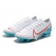 Crampons Nike Mercurial Vapor 13 Elite FG - Blanc Bleu