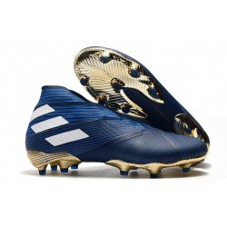 Crampons Nouvelle adidas Nemeziz 19+ FG Bleu Blanc Noir