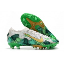 Nike Mercurial Vapor 13 Elite Pro-AG Mbappe Blanc Vert Or