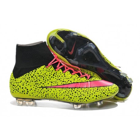 2014 Nouvelle Chaussure Nike Mercurial Superfly IV FG Jaune Rose Noir