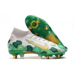 Nike Mercurial Superfly VII Elite SG-PRO AC Mbappe Gris Vert Or