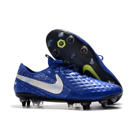 Chaussures Nike Tiempo Legend 8 Elite SG-Pro AC Bleu Argent