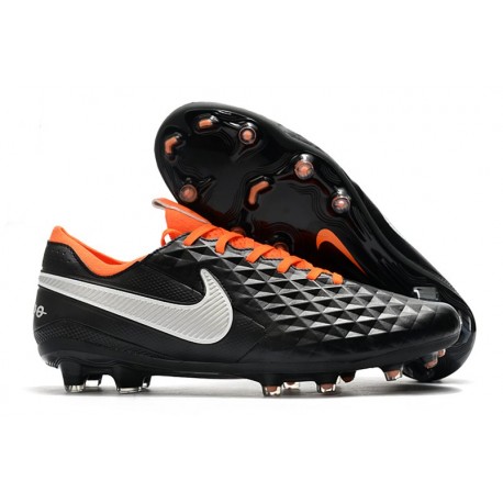 Chaussure Nouvelles Nike Tiempo Legend 8 Elite FG -Noir Orange Blanc