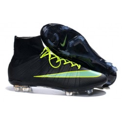 2015 Nike Mercurial Superfly 4 FG Crampons de Football Noir Vert
