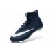 Nouveau Chaussure de Football Nike Mercurial Superfly CR FG Bleu Marine Blanc