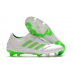 Nouvelles Crampons de Foot - Adidas Copa 19.1 FG Blanc Vert