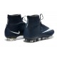 Nouveau Chaussure de Football Nike Mercurial Superfly CR FG Bleu Marine Blanc