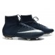 Nouveau Chaussure de Football Nike Mercurial Superfly CR FG Bleu Marine Blanc