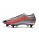 Nike Mercurial Vapor 13 Elite SG-PRO Anti Clog Gris Noir Rouge