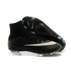 2014 Nouvelle Chaussure Nike Mercurial Superfly IV FG CR Noir Blanc Turquoise