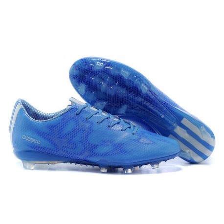 Adizero F50 Trx Fg Syn Messi - Chaussures Football Homme Adidas - Neuf Blanc Bleu