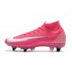Nike Mercurial Superfly 7 Elite SG Anti Clog x Mbappe Rose Blanc Noir
