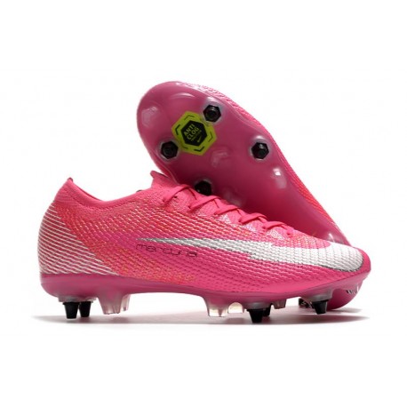 Nike Mercurial Vapor 13 Elite SG-PRO Anti Clog Mbappe Rose Blanc Noir