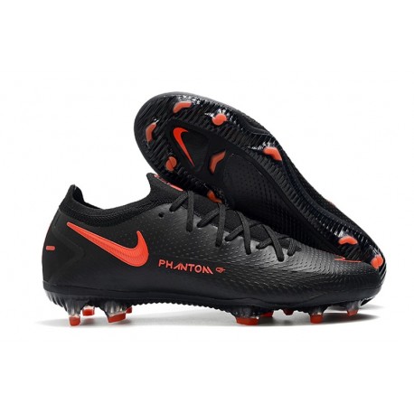 Chaussure Nouvel Nike Phantom GT Elite FG Noir Rouge Chili Gris Fumee