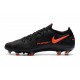 Chaussure Nouvel Nike Phantom GT Elite FG Noir Rouge Chili Gris Fumee