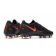 Chaussure Nouvel Nike Phantom GT Elite FG Noir Rouge Chili Gris Fumee