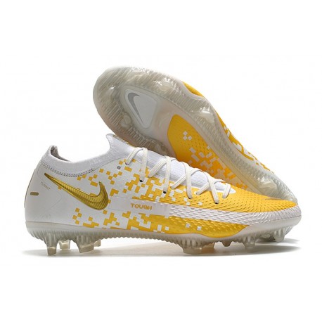Chaussure Nouvel Nike Phantom GT Elite FG Blanc Or