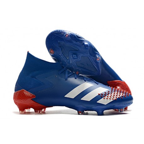 adidas Predator Mutator 20.1 FG Crampon Homme - Bleu Roi Blanc Rouge