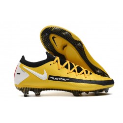 Nike Crampons Football Phantom GT Elite FG Jaune Noir Blanc