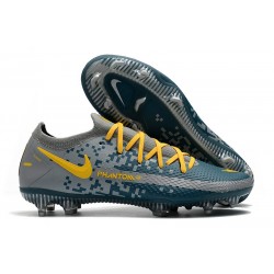 Nike Crampons Football Phantom GT Elite FG Bleu Gris Jaune