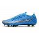 Nike Crampons Football Phantom GT Elite FG Bleu Argent