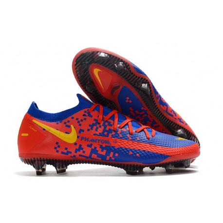 Nike Crampons Football Phantom GT Elite FG Rouge Bleu Jaune