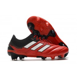 adidas Copa 20.1 FG Crampons de Football - Rouge Noir Blanc