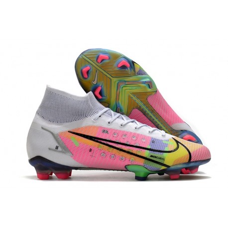 Chaussures Nike Mercurial Superfly VIII Elite FG Blanc Multicolore 