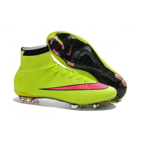 2015 Nike Mercurial Superfly 4 FG Crampons de Football Volt Hyper Rose Noir
