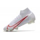 Chaussures de Football Nike Mercurial Superfly VIII Elite FG Blanc Rouge