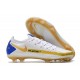 Chaussure Nouveau Nike Phantom GT Elite FG Blanc Or Bleu