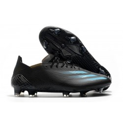 adidas X Ghosted.1 FG Crampons Superstealth - Noir Bleu cyan