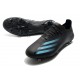 adidas X Ghosted.1 FG Crampons Superstealth - Noir Bleu cyan