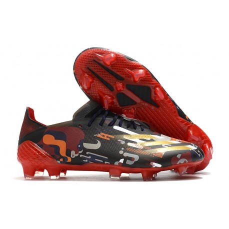 adidas X Ghosted.1 FG Crampons Noir Rouge Or