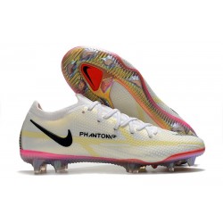 Crampons Foot Nike Phantom GT2 Elite FG Blanc Noir Carmin Rose