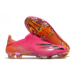 Chaussure adidas X Ghosted + FG Rose Choc Noir Orange