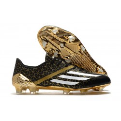 Chaussure de foot adidas F50 Ghosted Adizero FG Noir Or Blanc