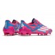 Chaussure de foot adidas F50 Ghosted Adizero FG Rose Bleu Blanc