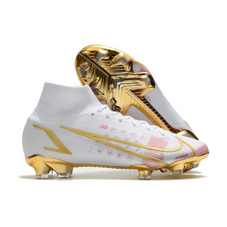 Nike Mercurial Superfly 8 Elite FG Blanc Or Rose