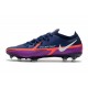 Crampons Foot Nike Phantom GT2 Elite FG Bleu Marine Blanc Violet