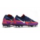 Crampons Foot Nike Phantom GT2 Elite FG Bleu Marine Blanc Violet