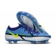 Crampons Foot Nike Phantom GT2 Elite FG Sapphire Volt Gris Brouillard Bleu
