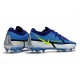 Crampons Foot Nike Phantom GT2 Elite FG Sapphire Volt Gris Brouillard Bleu